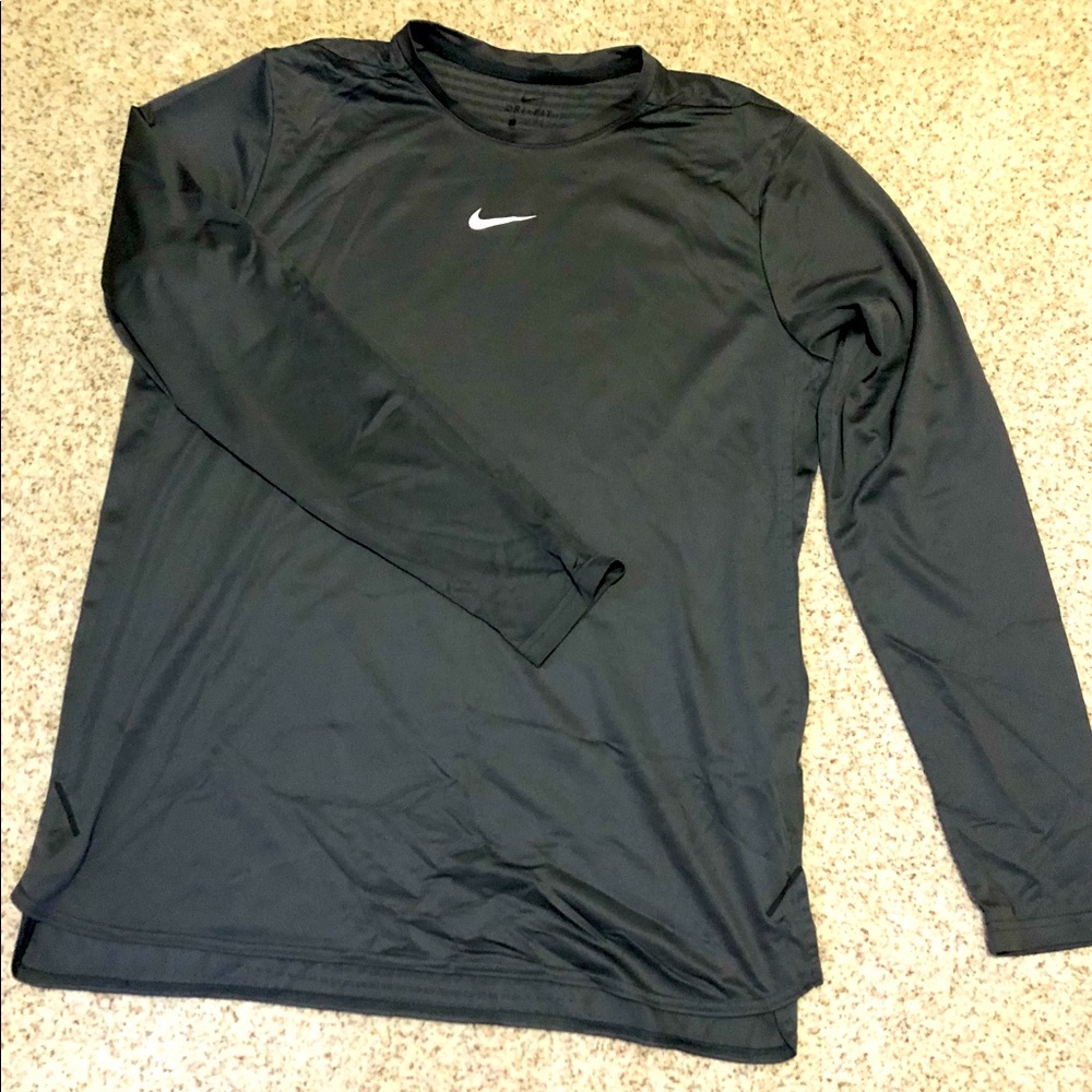 Mens Nike Long Sleeve Dry Fit- charcoal gray